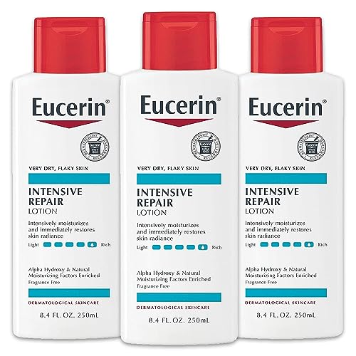 Eucerin Intensive Repair Body Lotion, Lotion for Very Dry Skin, 8.4 Fl Oz Bottle, Pack of 3