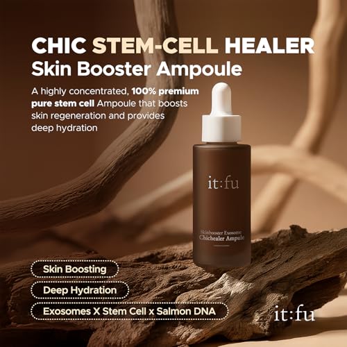 ITFU Chic Stem Cell Healer Serum | Salmon DNA & Hyaluronic Acid for Dark Spots, Post-Laser Care & Glass Skin Glow (1.01 fl oz)