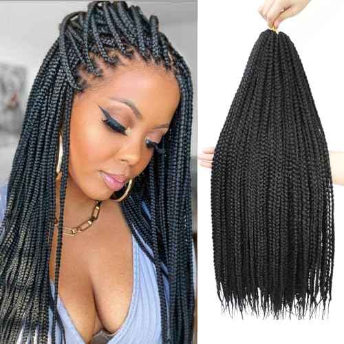 Crochet Box Braids 14 Inch 6 Packs 144 Strands Goddess Box Braids Crochet Hair Pre looped Crochet Hair for Black Women (14 Inch 1B)