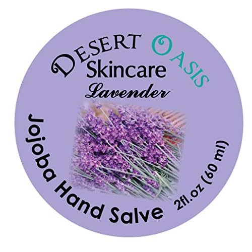 Lavender Hand Salve with over 50% Jojoba Oil plus 2 Organic Lavender Lip Balms with over 70% Jojoba Oil. 100% Natural. By Desert Oasis Skincare (1 fl oz/29 ml)