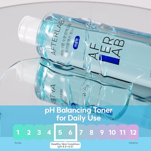 AFTERLAB Hydrating Barrier Clarifying Toner with Azulene, PH 5.5 Gentle Hydrating Facial Toner for Men & Women, Soothing & Reducing Breakouts, Lightweight Daily Korean Skincare, 6.76 fl oz