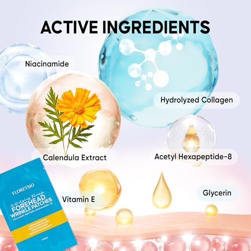 Forehead Wrinkle Patches Overnight : Forehead Fine Lines and Deep Wrinkles Treatment Remover, Anti Forehead and Between the Eyes Facial Wrinkle Patches, Hypoallergenic Patches with Collagen12 Pcs