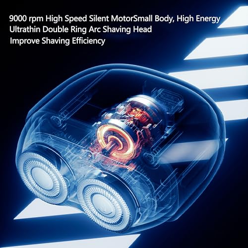 Mini Electric Shavers for Men, Portable Electric Razor with IPX7 Waterproof, Wet and Dry Shaving, USB-C Rechargeable Beard Shaver for Travel, Home, Blue