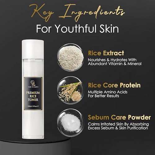 Rice Toner from Korean Rice, Milky Toner for Glowing, Hydrated Skin, Increased Collagen Production, Moisture Barrier for Glass Skin, Fragrance Free 5 Fl Oz