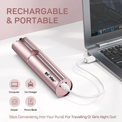 Facial Hair Removal for Women, Electric Painless Rechargeable Facial Hair Remover for Face, Lip, Chin with 2 x Replacement Heads
