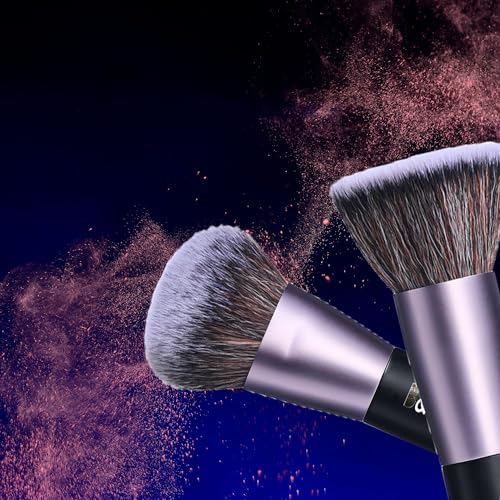 B&R MALL Makeup Brush Set with LED Mirror ? Supper soft Brushes for Flawless Foundation, Concealer, Eyeshadow & More | Lightweight, Versatile, Perfect for On-the-Go Touch-Ups (Purple Black)