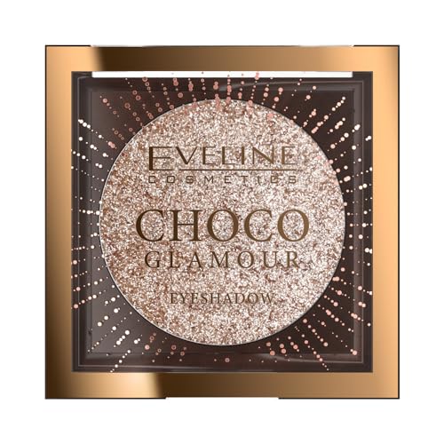 Eveline Cosmetics CHOCO GLAMOUR MONO EYESHADOW N01 MOON SPARKLE. Luxuary, highly shimmering EYESHADOW for wet or dry applications., pink