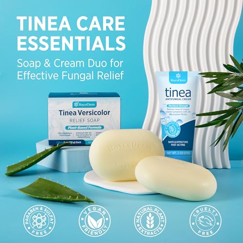 Tinea Versicolor Relief Cream & Soap Kit - Helps with Tinea Versicolor, Fungal Skin Conditions ? Soothes, Cleanses, and Restores Skin Health
