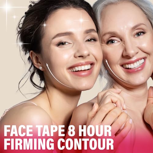 128PCS Face Lift Tape, Face Lift Tape Invisible, Face Tape Lifting Invisible, Face Tape Instantly Lifts Sagging Skin Around The Face, Hides The Double Chin and Creates A v-Shaped Face