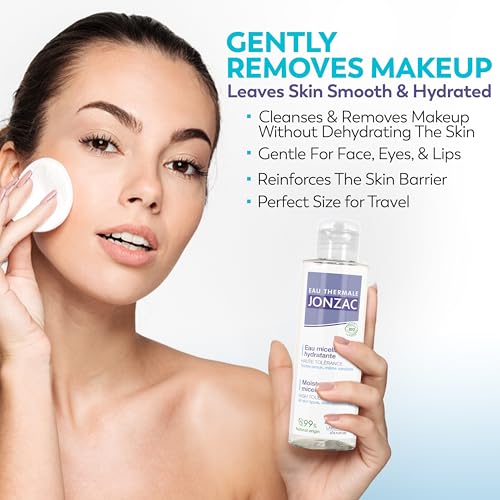 Eau Thermale Jonzac 99% Organic Micellar Water - Natural Eye & Face Makeup Remover - Hydrating Thermal Water - for Sensitive Skin - Non-Toxic - Agua Micelar Org?nica - Travel Size - 3.38 Fl Oz