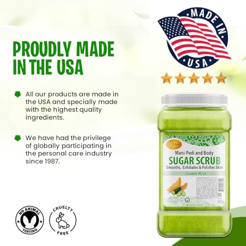 Spa Redi Sugar Scrub Glow, Cucumber Melon, 1 Gallon