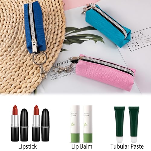 6 Pcs Lip Balm Sleeve Pouch Portable Lipstick Holder Bag Clip-on Makeup Travel Accessories Great Stuffers Gift for Women