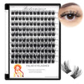 Bodermincer Lash Clusters D Curl Black/Brown/Colored Lashes 10-12-14/12-14-16/16-18-20mm Mixed Lash Clusters Kit For Beginner (M01# 12-14-16mm Mixed)