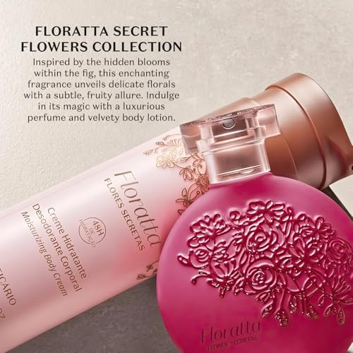 O BOTICARIO Floratta Secret Flowers Moisturizing Body Lotion, 48 Hour Cream Moisturizer, Floral & Fruity Scented Lotion, 6.7 Ounce