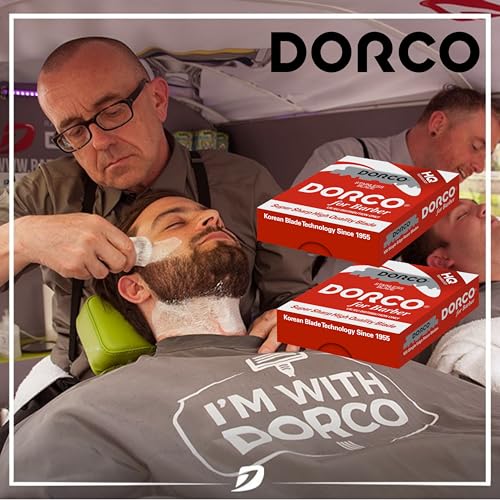 the shave factory Straight Edge Razor Kit (Black / 100 Dorco Single Edge Razor Blades Red)