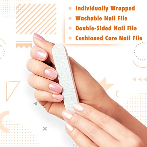 100 Pcs Grit Nail Buffers Files 100/180 Emery Board Double Sided Manicure Pedicure Tool Nail Buffering Files Fingernail Files for Women Men Nails Home Salon Supplies