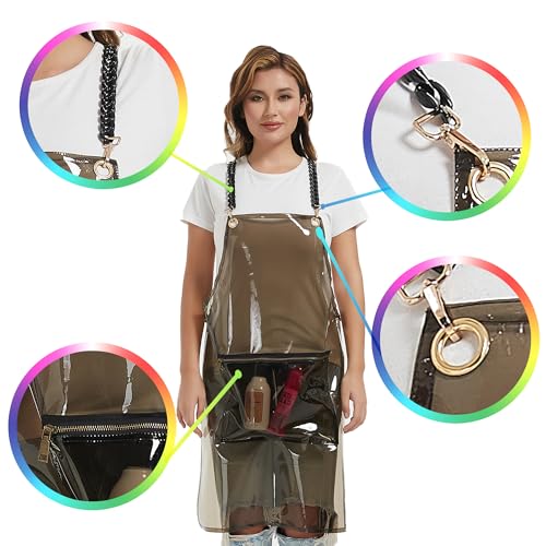 Hair Stylist Apron for Women - Waterproof Barber Nail Tech Apron Hairdresser Hairstylist Salon Aprons with Pocket