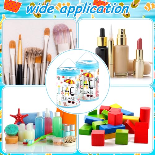 2 Pcs Clear Beach Lotion Bag Toiletry Pouch Beach Ocean Gifts Travel Makeup Cylinder Waterproof Portable Cosmetic Bag for Women Girl Sunscreen Hawaiian Party Favor with Handle Zipper