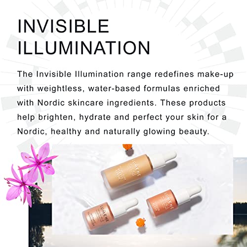 Lumene Invisible Illumination [Kaunis] Instant Glow Skin Tint - Buildable Skin Tint Foundation with a Natural, Radiant Finish - Hydrates + Brightens Dull, Dry Skin - Universal Deep (30ml)