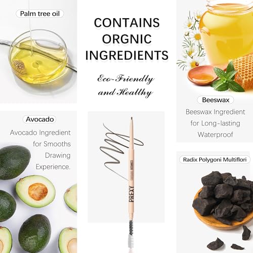 Eyebrow Pencil Makeup£¬The Most Ingredients Are Organic or Natural £¬Medium Brown,Waterproof Eyebrow Pencil£¬Dual-Sided Eyebrow Brush For It Face Makeup Cosmetics (104 Medium Brown)