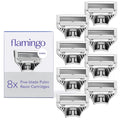 Flamingo Pubic Women's Pubic Razor Refill Cartridges, 8 Women's Razors for Shaving Bikini Line