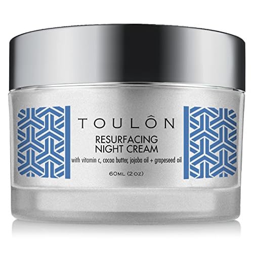 TOULON Night Face Cream For Women - Best Natural Face Moisturizer for Dry Skin with Vitamin C, Cocoa Butter & Grapeseed Oil to Build Collagen, Reduce Fine Lines & Firm Neck and Decollete