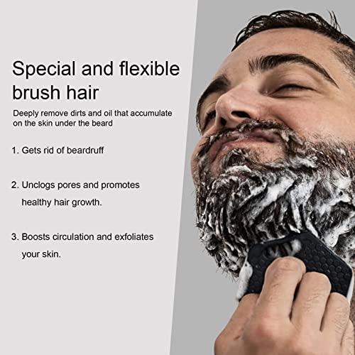Dioche Facial Exfoliating Brush - Deep Cleansing Silicone Beard Brush with Suction Cup - Promote Hair Growth & Enhance Circulation - Soft Silicone Design for Home and Salon Use