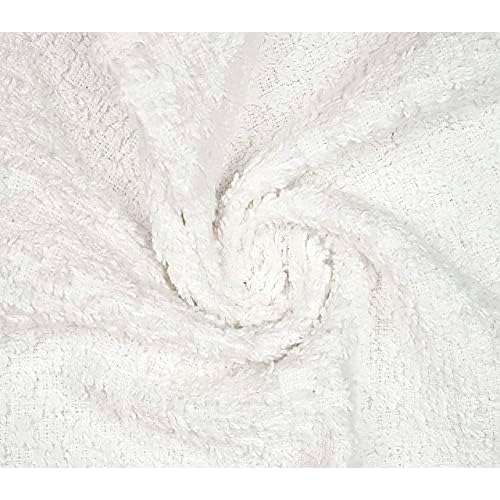 16 Pack Cotton Washcloths for Body and Face, 12x12 Inches, Pack of 16, Multipurpose and Lightweight Wash Clothes for Face. Highly Absorbent - Travel and Bath Towel (White)