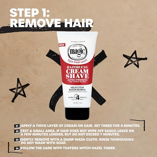 Smooth Skin Superstars: Magic Razorless Shave Cream with Shea Butter and Thayers Alcohol-Free Unscented Toner with Witch Hazel, Hair Removal Routine for Smooth and Bump-Free Skin All Over Body