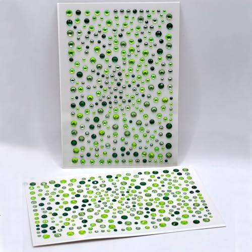 500pcs St. Patrick's Day Face Gems - Green Rhinestones for Face, Body, Nails | Self-Adhesive Sparkly Shamrock Jewels for Makeup,St. Patrick¡¯s Day Party Decorations, DIY Crafts Supplies