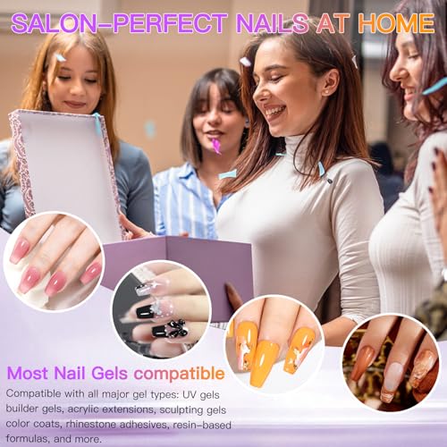 Wisdompark UV LED Nail Lamp 280W, UV Light for Gel Nails with 66Pcs Lamp Beads and Automatic Sensor/4 Timer Settings Professional Nail Dryer for Gel Polish Manicure Art Tools for Home Salon