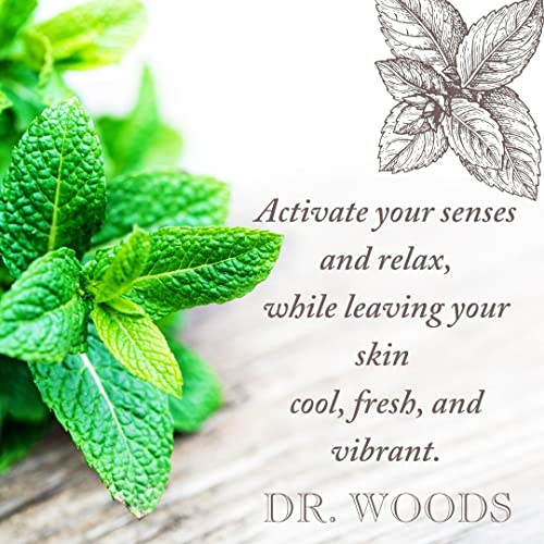 Dr. Woods Peppermint Liquid Castile Soap with Pump - Castile Soap with Pure Peppermint Oil, Body Wash for Men and Women, Contains Olive Oil, Natural Cleaner for Face, Hands, and Body - 32 Fl Oz
