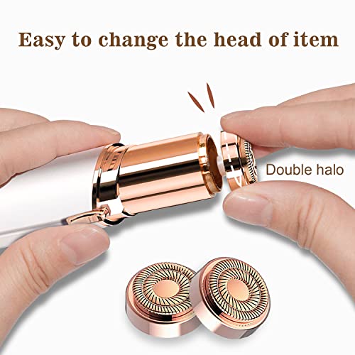 Facial Hair Removal for Women, Painless Hair Removal Device Lady Face Electric Razor for Lip, Chin,arms with USB Rechargeable Included 2 pc Replacement Heads