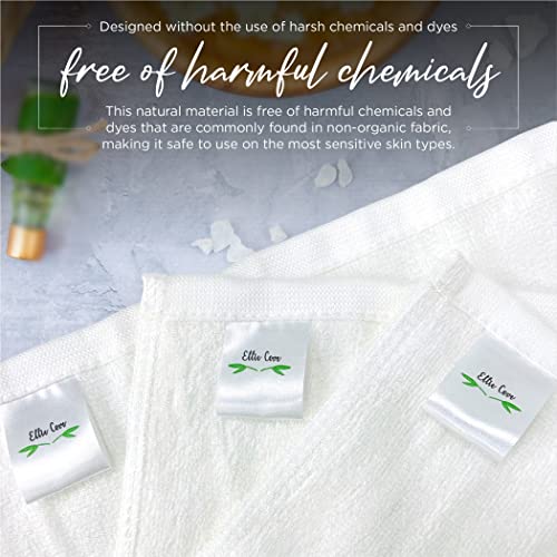 Luxury Facial Washcloths, Made from 100 Percent Rayon Bamboo, Makeup Remover, Reusable Absorbent, Gentle for Delicate Sensitive Skin, Set of 6, 10"X10" (White)