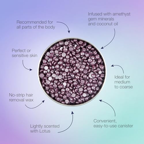 Satin Smooth, Hair Removal Wax, Thin Film Flex Pebbles Wax¢â, Amethyst Crystal Flex Hard Wax Beads ? for Sensitive Skin & Fine to Medium Hair, 23 oz