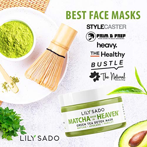 LILY SADO MATCHA MADE IN HEAVEN¢â Green Tea Matcha & Avocado Face Mask - Natural Organic Vegan Facial Mask - Anti-Aging Antioxidant Defense Against Acne, Blackheads & Wrinkles ? Get Visible Results
