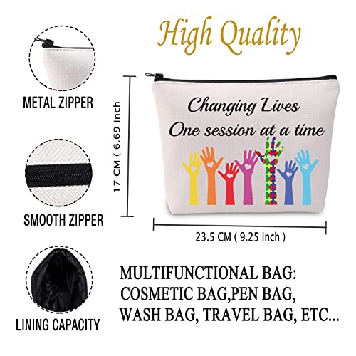 JXGZSO ABA Therapist Gifts Changing Lives One Session At A Time Makeup Bags ABA Therapy Gifts (One Session bag)