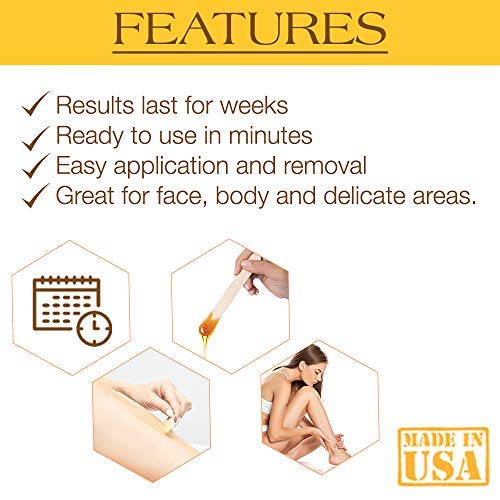 GiGi Microwave Wax Kit - All Purpose Honee Soft Wax Hair Removal Kit for Face & Body, Includes Wax, Strips, and Applicators, Easy At-Home Waxing, 1 Set
