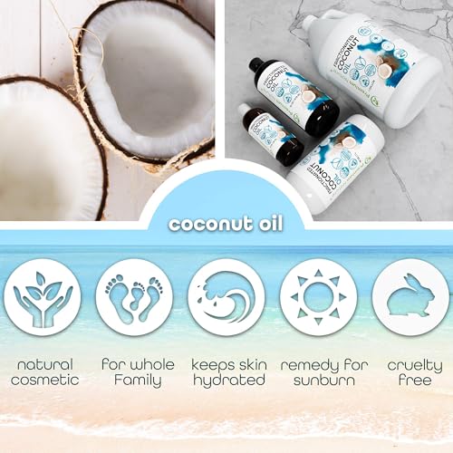 Fractionated Coconut Oil for Massage Cold Pressed Best Carrier for Essential Oils Mixing for Women Dry Skin Moisturizer for Body and Hair 1 Gallon Bottle Bulk Size