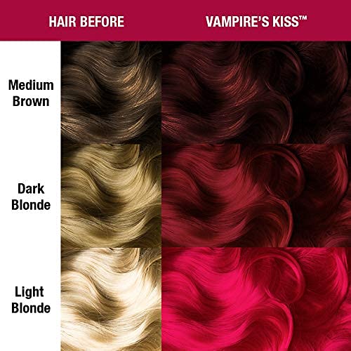 MANIC PANIC Classic Vampire's Kiss Semi Permanent Hair Color - Medium Red Hair Dye for Women & Men That Lasts 4-6 Weeks - Vegan, Ammonia & Cruelty-Free - Create & Mix Custom Shades (4oz / 3pk)