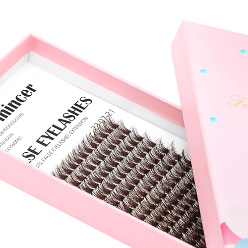 Bodermincer Large Tray 12-14-16mm Mixed 180 Cluster Brown Eyelashes Segmented Professional Makeup Individual DIY Cluster Eye Lashes Grafting Fake False Eyelashes (Brown 14-16-18mm Mixed)