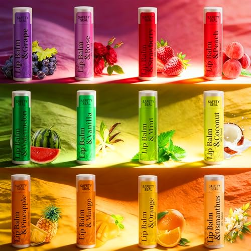 168 Pcs Lip Balm Bulk - All Organic Natural Moisturizing Gift Set for Women, 12-Flavored Bulk for Dry Cracked Lips (4.2g/0.15oz)