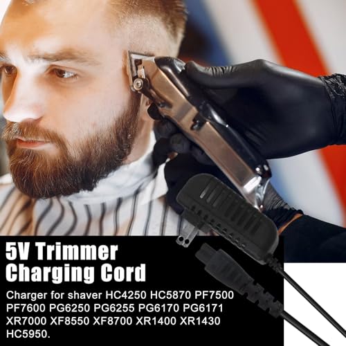 Replacement Charger for Remington Shaver PR1240 PR1250 PR1260 PR1270 PR1285 PR1340 PR1342 PR1360 PR1362 PR1385 PR1387, 5V Trimmer Charging Cord for Remington Razor