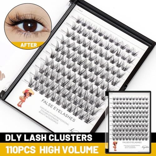 ¡æVAYATOR 4 Styles Wide Cluster D Curl 8-20mm Professional Makeup Individual Cluster Eyelashes Grafting Fake False Eyelashes Eyelash Extension Individual Eyelash (D#18mm)
