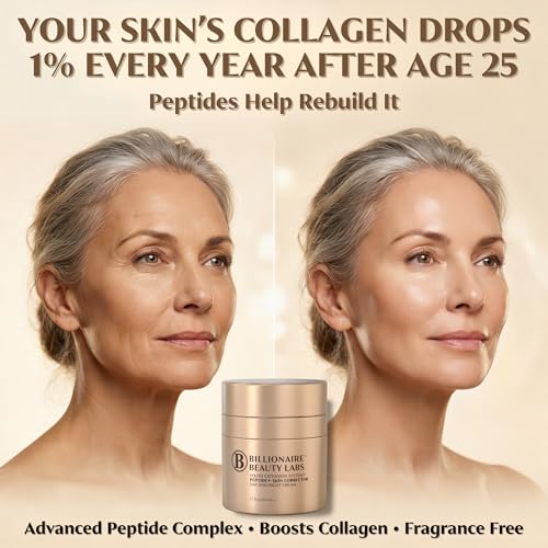 Peptide Face Cream for Women - Anti-Aging Wrinkle & Fine Lines Collagen Booster Night Cream - Firming Face Moisturizer for Aging Skin w Hyaluronic Acid - Fragrance Free & Smoothing - 1.7 fl oz