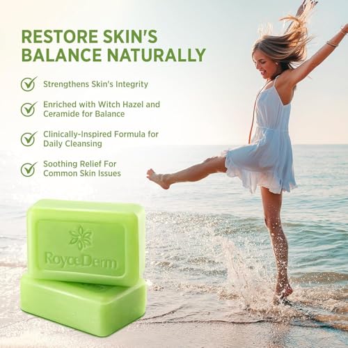 Roycederm Antifungal Bar Soap - Tea tree Oil Soap - Athlete¡¯s Foot Treatment for Jock Itch & Ringworm - Medicated Antifungal Soap with Clotrimazole 1% - Tea Tree Oil Scent, 3 Pack