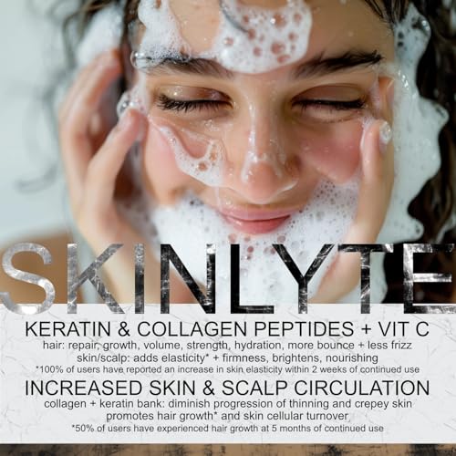 Natural Hair & Whole Body Bar Soap - Hair & Skin Repair - Keratin & Collagen Peptides | Hair: Promotes Growth, Repair, Strength, Volume | Skin: Anti-Aging, Firm, Elasticity w/Organic Sulfur