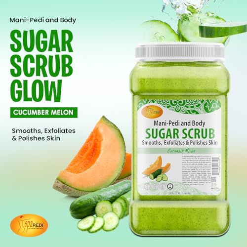 Spa Redi Sugar Scrub Glow, Cucumber Melon, 1 Gallon