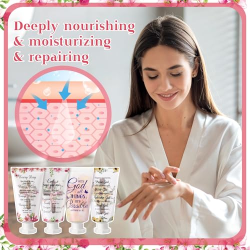 100 Pcs Christian Hand Cream Bulk Gifts for Women Bible Verse Mini Hand Lotion Scripture Travel Lotion for Dry Cracked Christian Religious Gifts Bulk for Mom Women Teacher Wedding Favors (Cross Style)