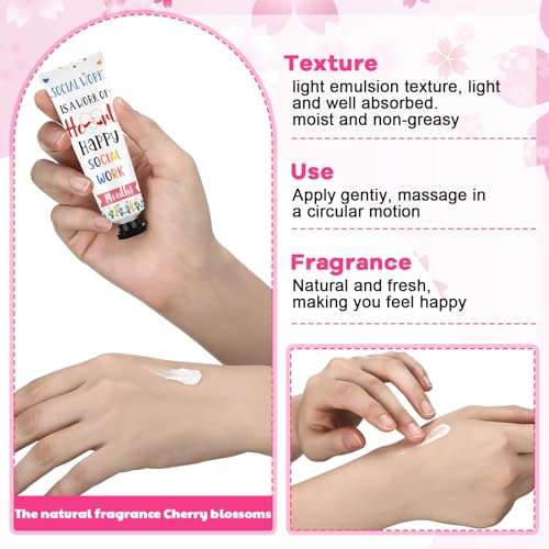 Loopeer 24 Pcs Social Worker Appreciation Gifts Bulk Hand Cream Set Social Work Month Gifts Travel Size Double Sided Hand Lotion for Women Men Dry Cracked Hands